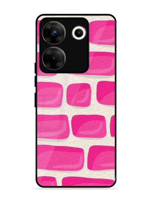 Pink Brick Wall Glossy Soft Edge Case for Tecno Camon 20 Pro (5G) Chachhi