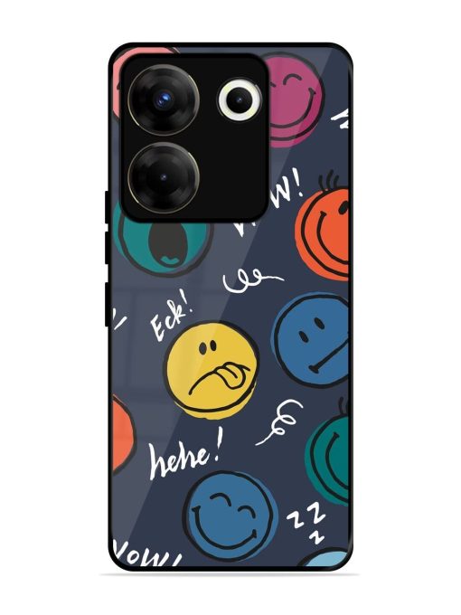 Emoticon Parade Glossy Soft Edge Case for Tecno Camon 20 Pro (5G) Chachhi