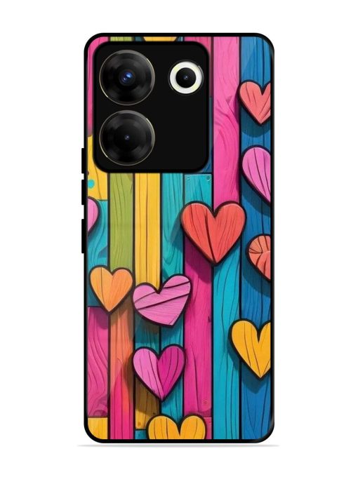 Rainbow Of Hearts Glossy Soft Edge Case for Tecno Camon 20 Pro (5G) Chachhi