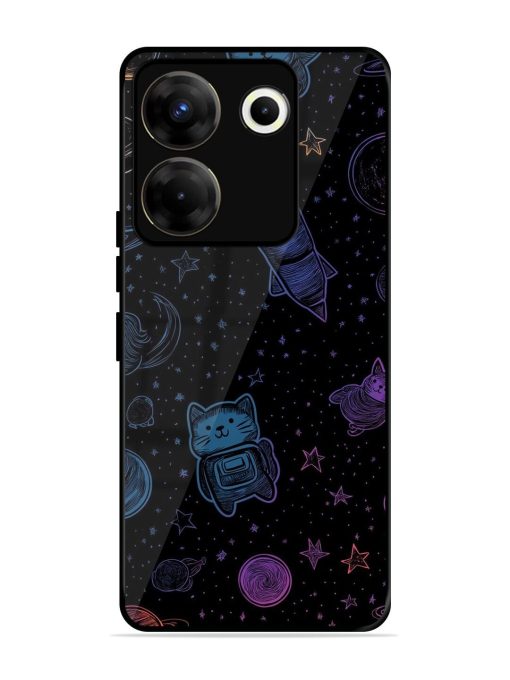 Cosmic Cat Chaos Glossy Soft Edge Case for Tecno Camon 20 Pro (5G) Chachhi