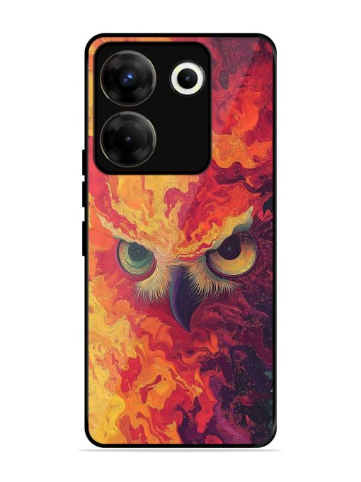 Fiery Owl Glossy Soft Edge Case for Tecno Camon 20 Pro (5G) Chachhi