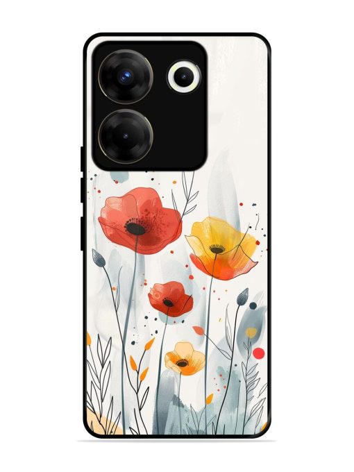 Poppy Fields Glossy Soft Edge Case for Tecno Camon 20 Pro (5G) Chachhi