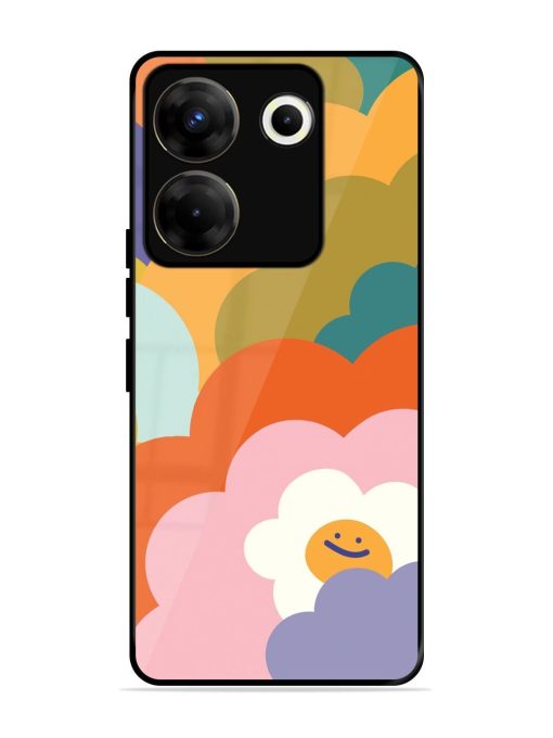 Happy Flower Power Glossy Soft Edge Case for Tecno Camon 20 Pro (5G) Chachhi