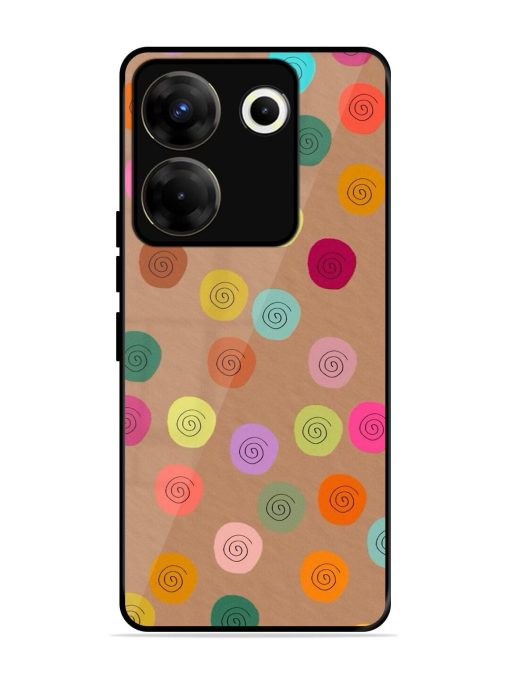 Swirly Dots On Kraft Glossy Soft Edge Case for Tecno Camon 20 Pro (5G) Chachhi