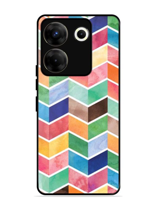 Watercolor Chevron Whimsy Glossy Soft Edge Case for Tecno Camon 20 Pro (5G) Chachhi