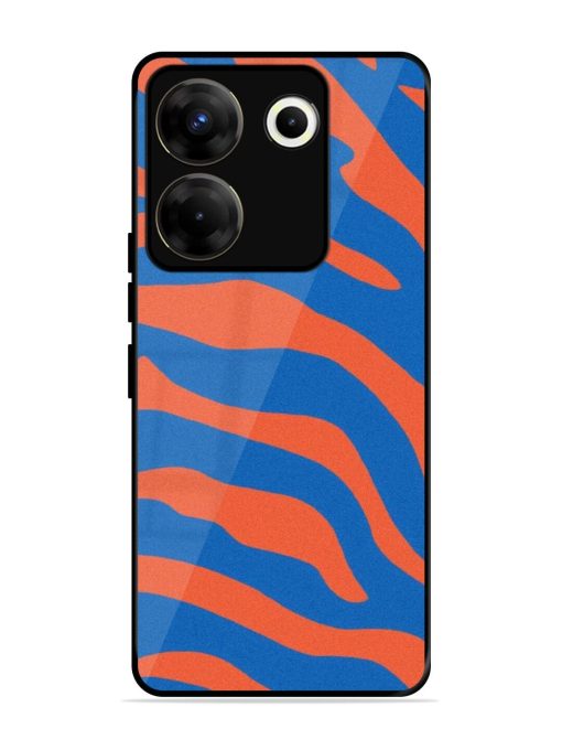 Zebra Stripes In Blue And Orange Glossy Soft Edge Case for Tecno Camon 20 Pro (5G) Chachhi