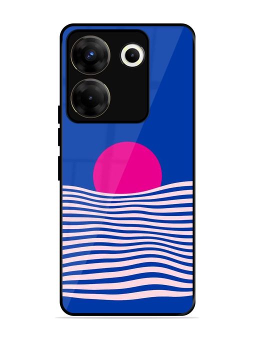 Pink Sunset Over Blue Waves Glossy Soft Edge Case for Tecno Camon 20 Pro (5G) Chachhi