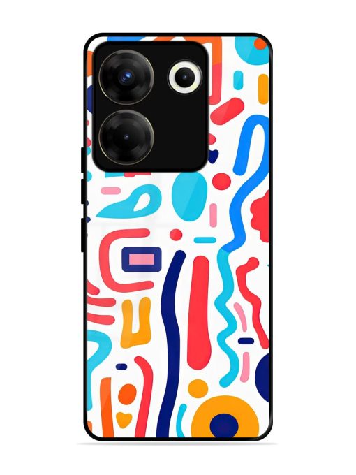 Whimsical Doodle Chaos Glossy Soft Edge Case for Tecno Camon 20 Pro (5G) Chachhi