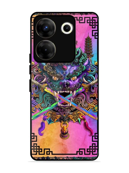 Psychedelic Fu Dog Tapestry Glossy Soft Edge Case for Tecno Camon 20 Pro (5G) Chachhi