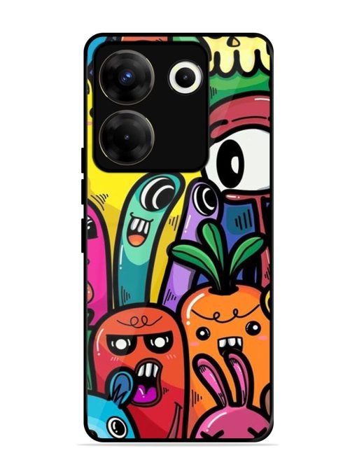 Whimsical Doodle Chaos Glossy Soft Edge Case for Tecno Camon 20 Pro (5G) Chachhi