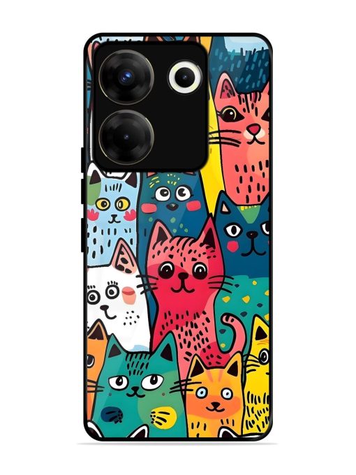 Feline Frenzy Glossy Soft Edge Case for Tecno Camon 20 Pro (5G) Chachhi