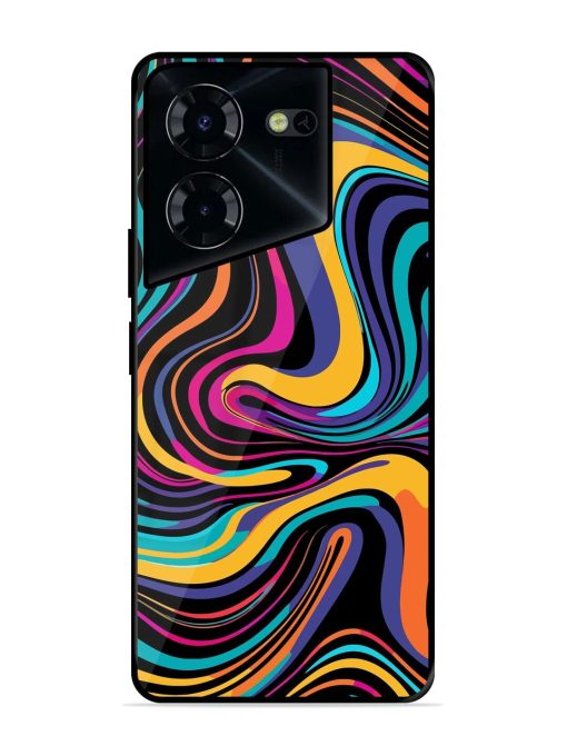 Psychedelic Swirl Glossy Soft Edge Case for Tecno Pova 5 Pro (5G) Chachhi