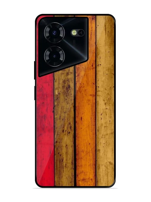 Colorful Woodgrain Glossy Soft Edge Case for Tecno Pova 5 Pro (5G) Chachhi