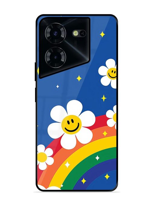 Happy Daisies And Rainbow Sky Glossy Soft Edge Case for Tecno Pova 5 Pro (5G) Chachhi