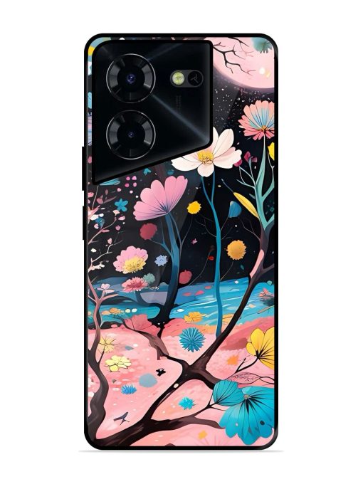 Cosmic Bloom Glossy Soft Edge Case for Tecno Pova 5 Pro (5G) Chachhi