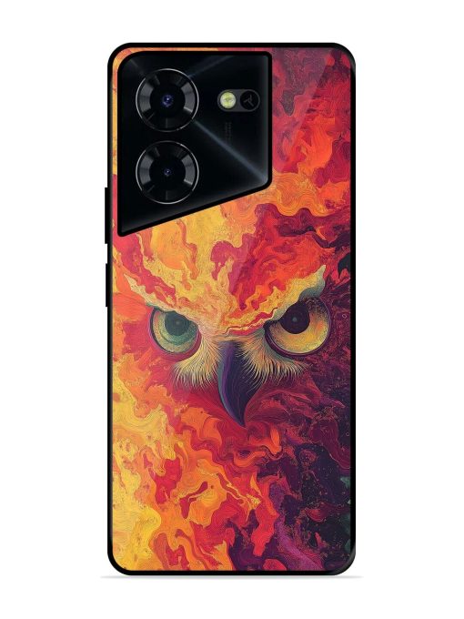 Fiery Owl Glossy Soft Edge Case for Tecno Pova 5 Pro (5G) Chachhi