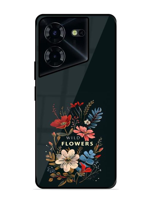 Dark Floral Glossy Soft Edge Case for Tecno Pova 5 Pro (5G) Chachhi