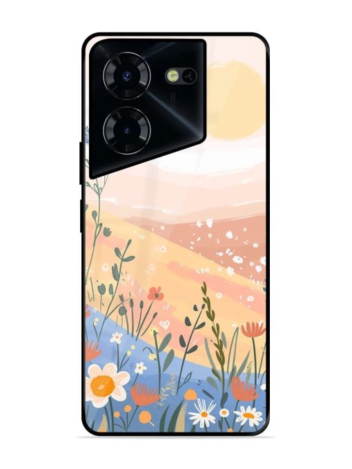 Golden Hour Blooms Glossy Soft Edge Case for Tecno Pova 5 Pro (5G) Chachhi