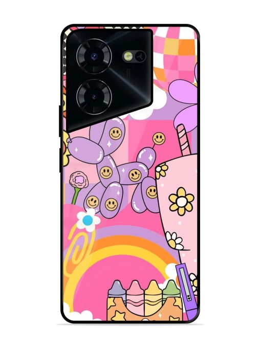 Whimsical Y2K Chaos Glossy Soft Edge Case for Tecno Pova 5 Pro (5G) Chachhi