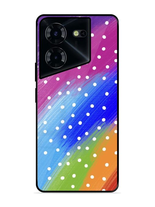 Rainbow Polka Dot Dream Glossy Soft Edge Case for Tecno Pova 5 Pro (5G)