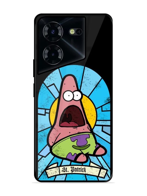 St. Patrick'S Day Stained Glass Patrick Star Glossy Soft Edge Case for Tecno Pova 5 Pro (5G)