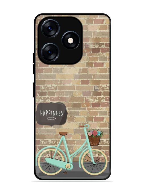 Pedaling Towards Happiness Glossy Soft Edge Case for Tecno Spark 10 (4G) Chachhi