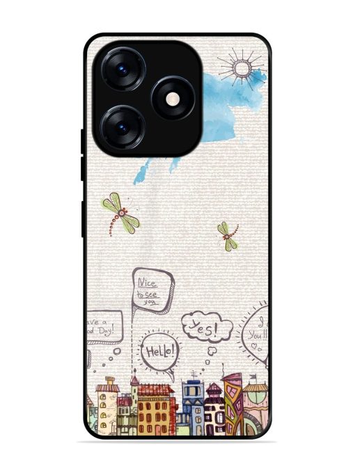 Doodle City Glossy Soft Edge Case for Tecno Spark 10 (4G) Chachhi