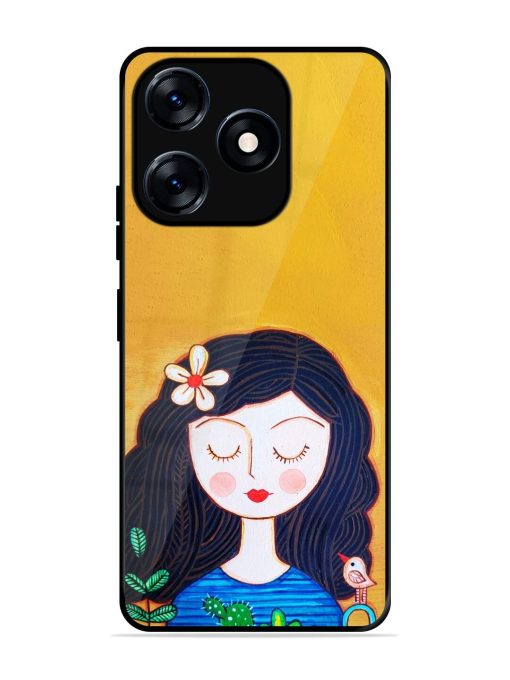 Girl Illustration Glossy Soft Edge Case for Tecno Spark 10 (4G) Chachhi