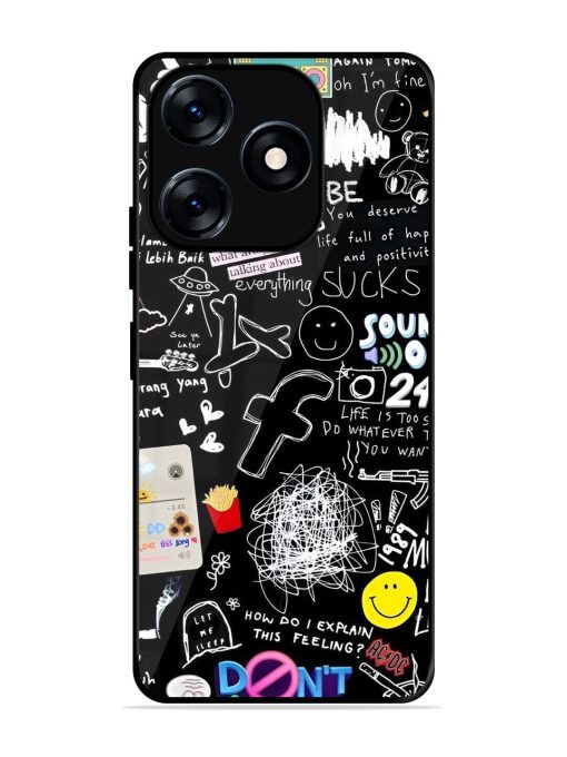 Doodle Diary Glossy Soft Edge Case for Tecno Spark 10 (4G)