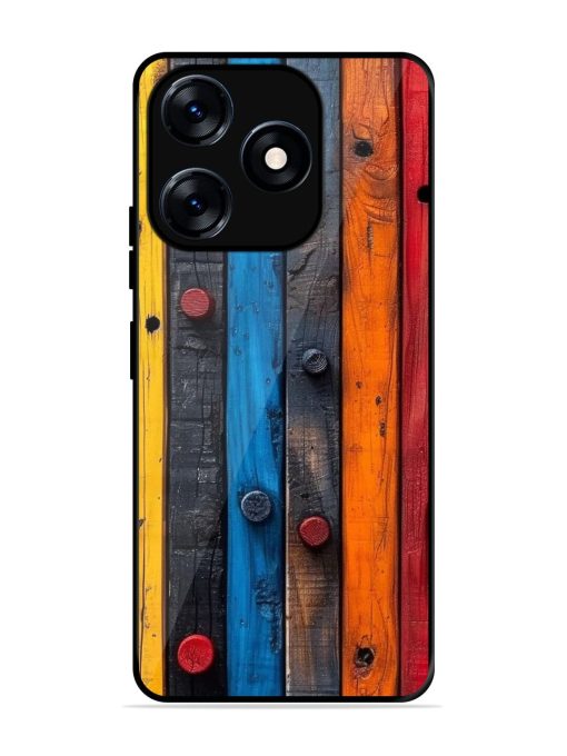 Rainbow Plank Glossy Soft Edge Case for Tecno Spark 10 (4G) Chachhi