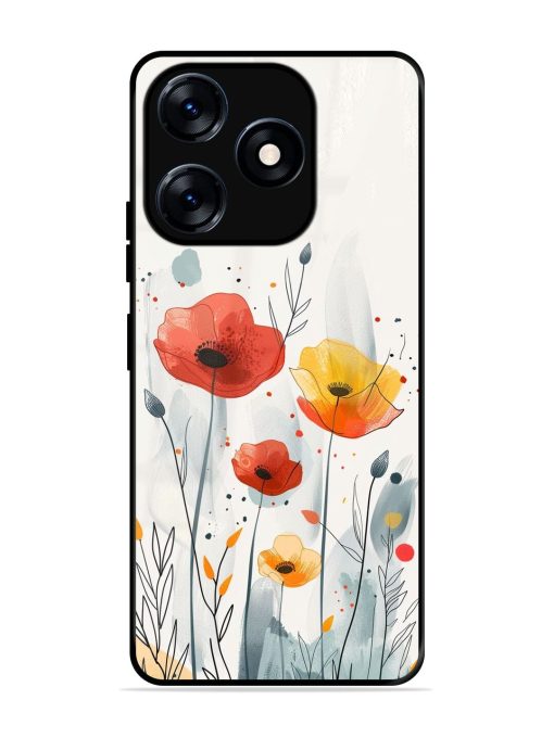 Poppy Fields Glossy Soft Edge Case for Tecno Spark 10 (4G)