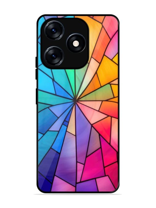 Stained Glass Kaleidoscope Of Colors Glossy Soft Edge Case for Tecno Spark 10 (4G) Chachhi