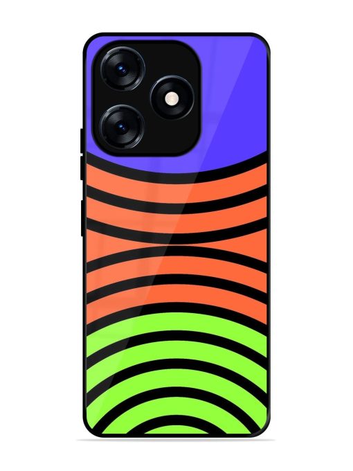 Psychedelic Stripe Symphony Glossy Soft Edge Case for Tecno Spark 10 (4G) Chachhi