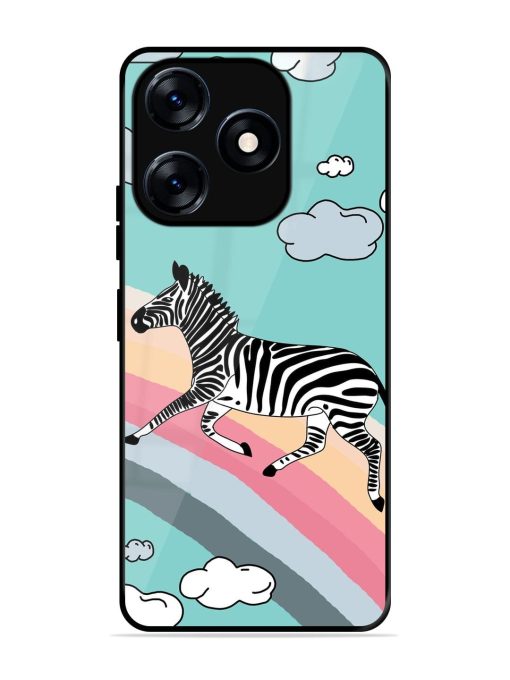 Zebra On A Rainbow Glossy Soft Edge Case for Tecno Spark 10 (4G) Chachhi