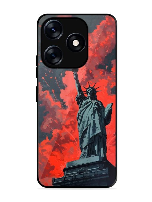 Lady Liberty'S Firework Finale Glossy Soft Edge Case for Tecno Spark 10 (5G)