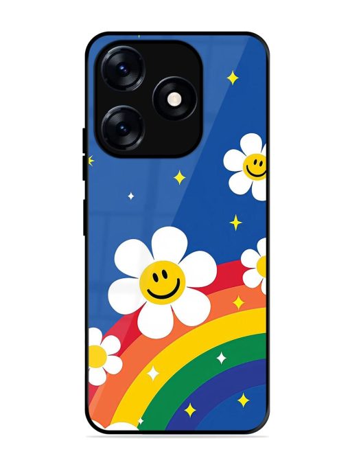 Happy Daisies And Rainbow Sky Glossy Soft Edge Case for Tecno Spark 10 (5G)