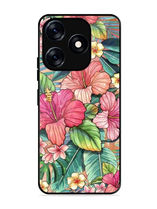 Tropical Tapestry Glossy Soft Edge Case for Tecno Spark 10 (5G)