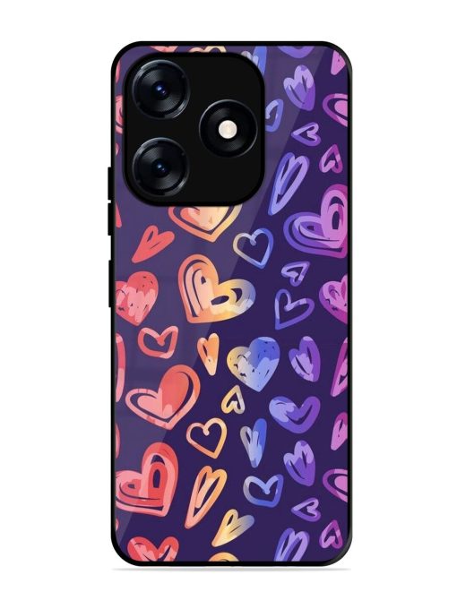 Rainbow Hearts Glossy Soft Edge Case for Tecno Spark 10 (5G)