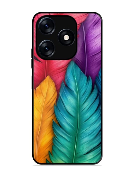 Rainbow Feathers Glossy Soft Edge Case for Tecno Spark 10 (5G)