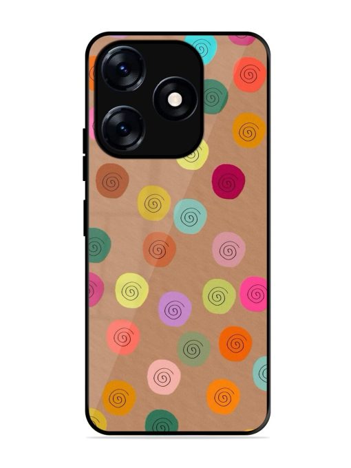 Swirly Dots On Kraft Glossy Soft Edge Case for Tecno Spark 10 (5G)