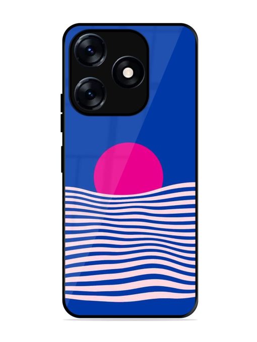 Pink Sunset Over Blue Waves Glossy Soft Edge Case for Tecno Spark 10 (5G)