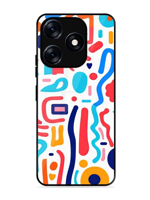 Whimsical Doodle Chaos Glossy Soft Edge Case for Tecno Spark 10 (5G)