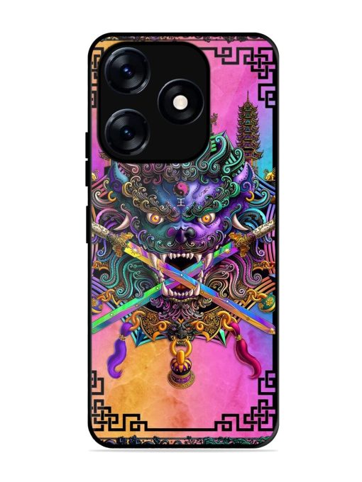 Psychedelic Fu Dog Tapestry Glossy Soft Edge Case for Tecno Spark 10 (5G)