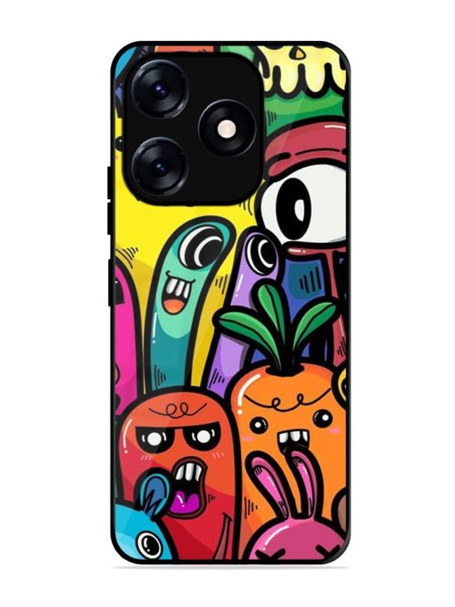 Whimsical Doodle Chaos Glossy Soft Edge Case for Tecno Spark 10 (5G)