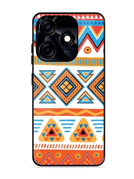 Vibrant Tribal Pattern Glossy Soft Edge Case for Tecno Spark 10C Chachhi