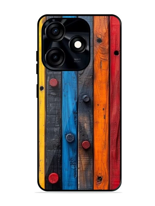 Rainbow Plank Glossy Soft Edge Case for Tecno Spark 10C Chachhi