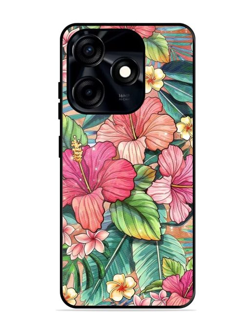 Tropical Tapestry Glossy Soft Edge Case for Tecno Spark 10C Chachhi