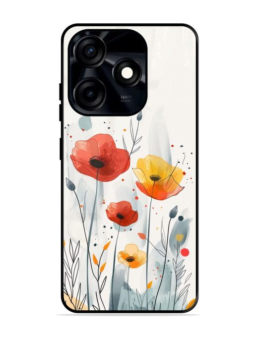 Poppy Fields Glossy Soft Edge Case for Tecno Spark 10C Chachhi