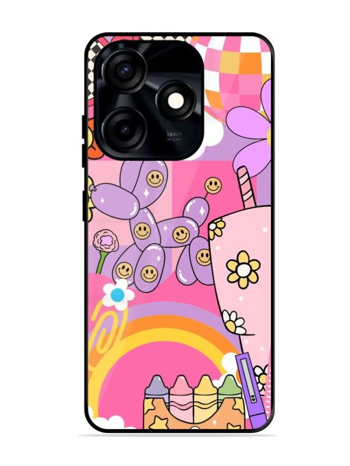 Whimsical Y2K Chaos Glossy Soft Edge Case for Tecno Spark 10C Chachhi