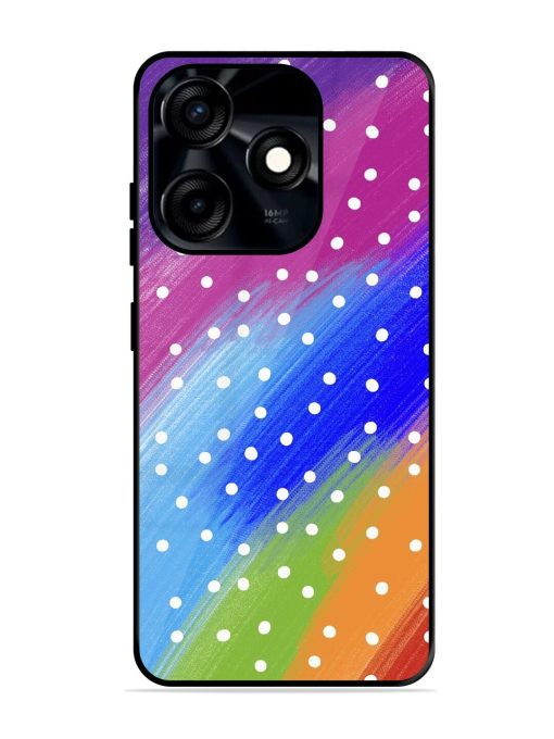 Rainbow Polka Dot Dream Glossy Soft Edge Case for Tecno Spark 10C Chachhi